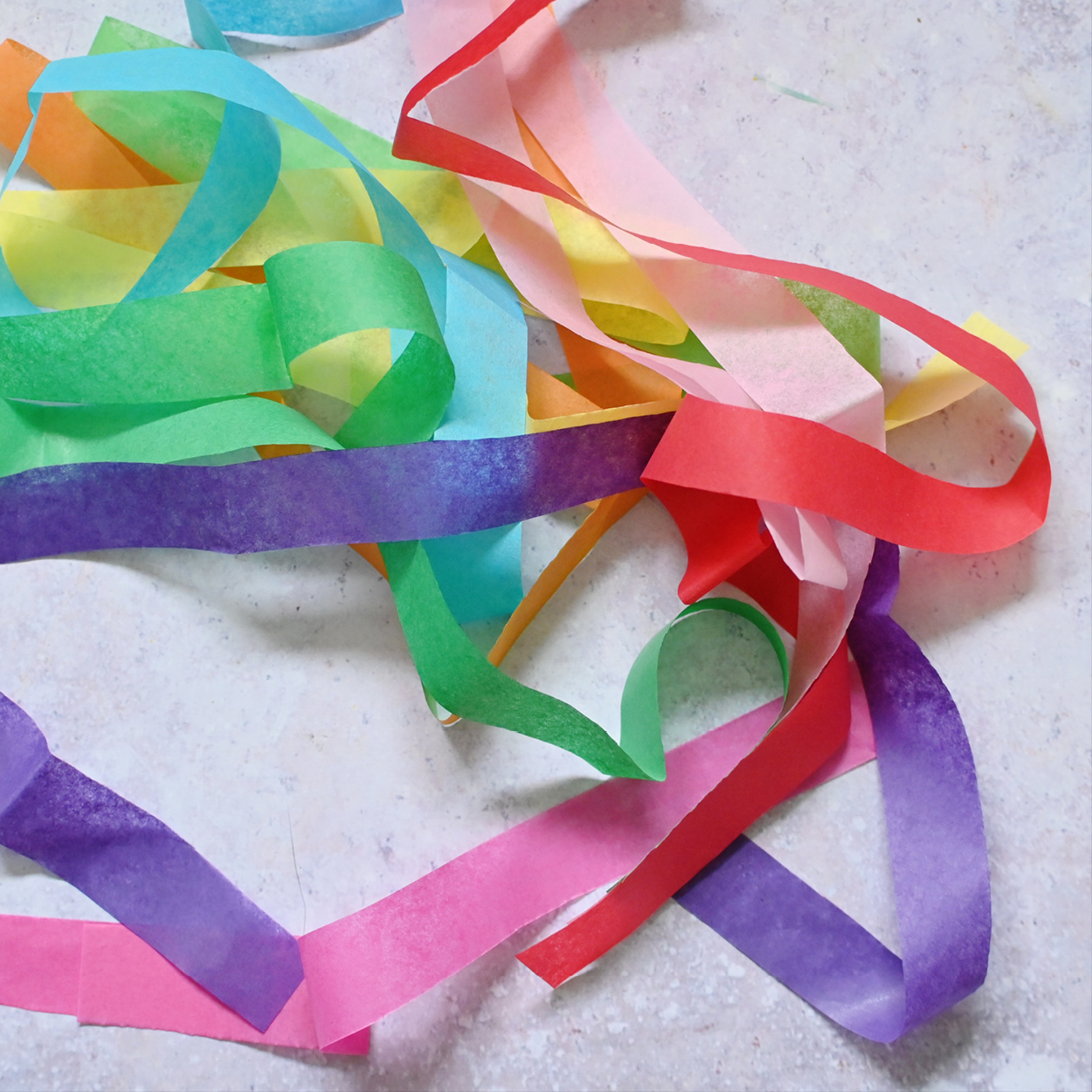 Tissue paper strips