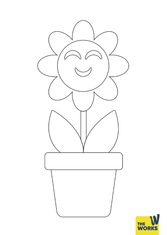 Happy Sunflower Colouring Sheet