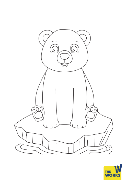 Polar Bear Colouring Sheet