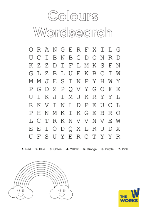 Learn Your Colours Wordsearch