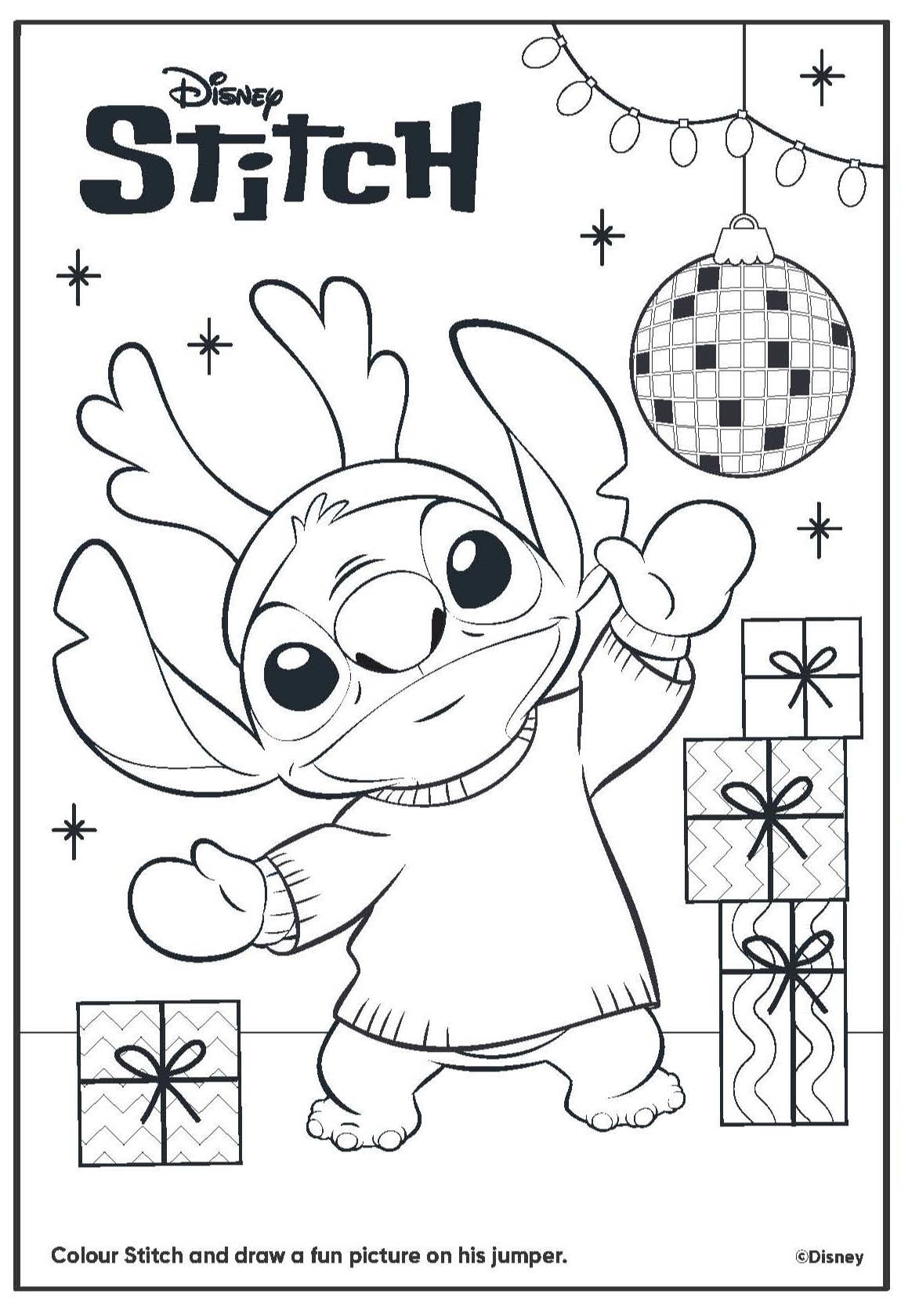 Disney Stitch Colouring Page