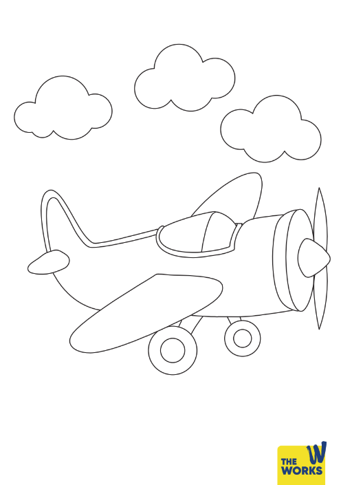 Propeller Plane Colouring Sheet