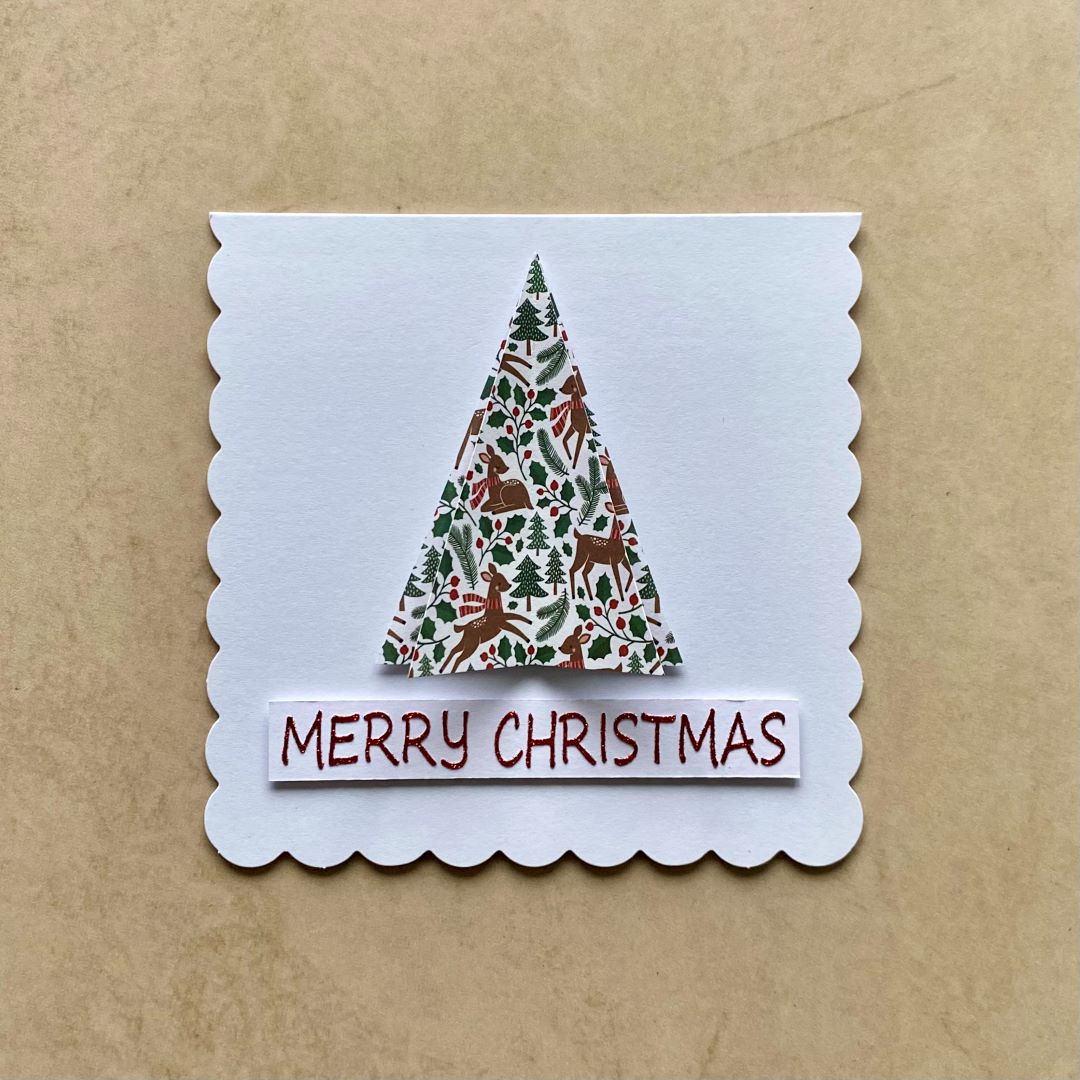 handmade 3d tree christmas card