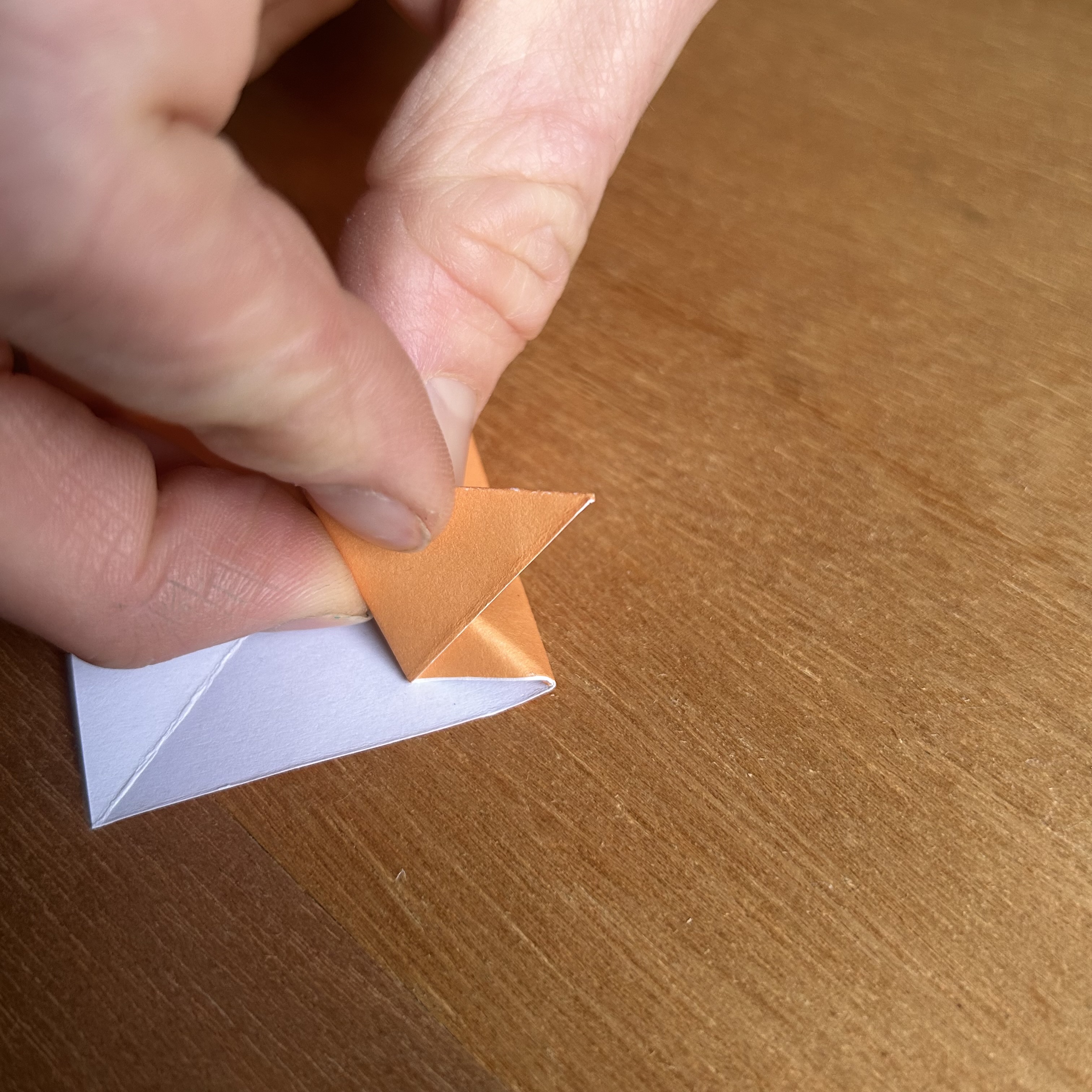 Easy Origami Fox Bookmark Step 9a