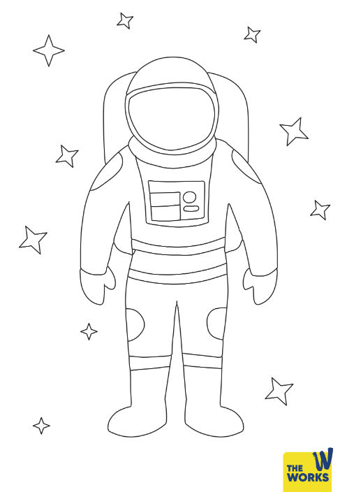 Space Man Colouring Sheet