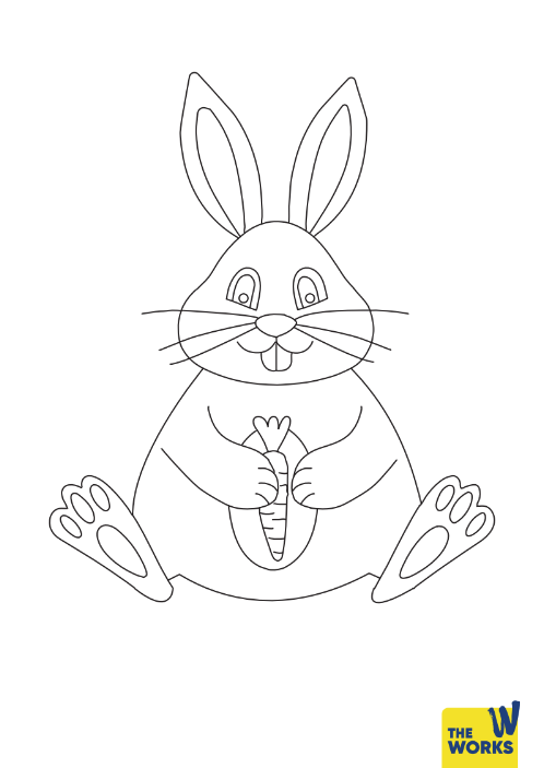 Hungry Bunny Colouring Sheet