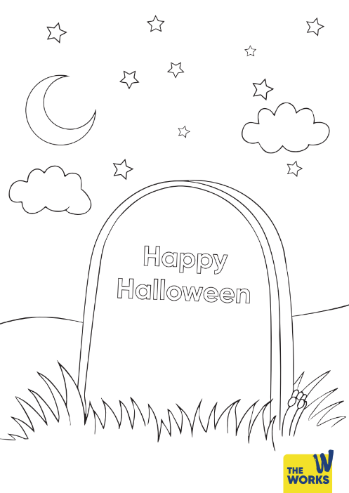 Ghoulish Gravestone Colouring Sheet