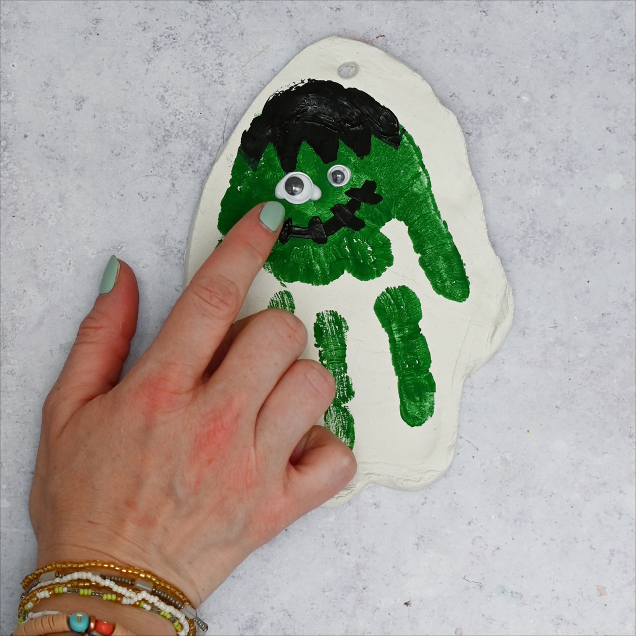 Halloween hand craft - frankenstein's monster