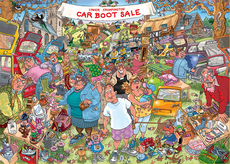 Wasgij 1000 piece puzzle - car boot capers