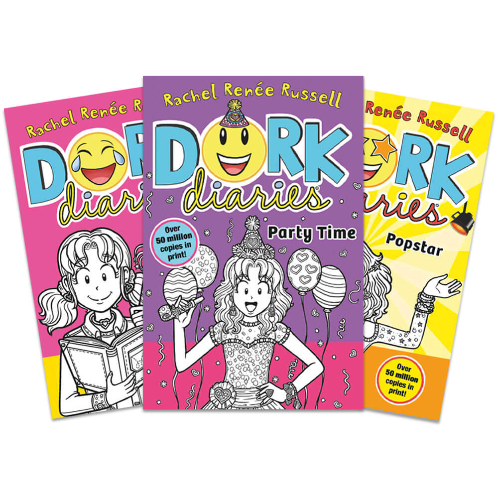 Dork Diaries: Books 1-3 - Rachel Renee Russell - Comic Books For Kids (Book Bundle)