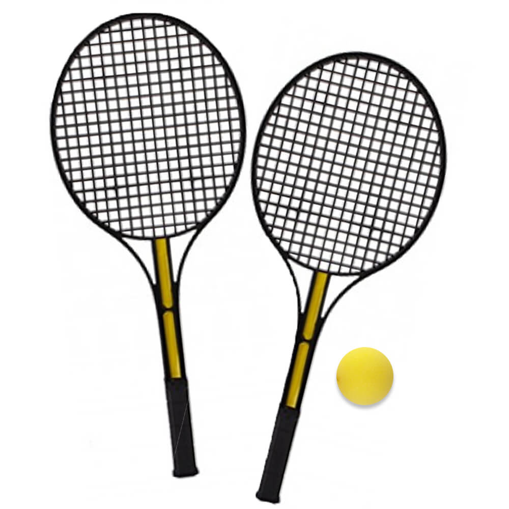 Black Tennis Set - 3 Piece Set - Black - Tennis Rackets - Outdoor Games - For Kis & Adults - Sports Toys