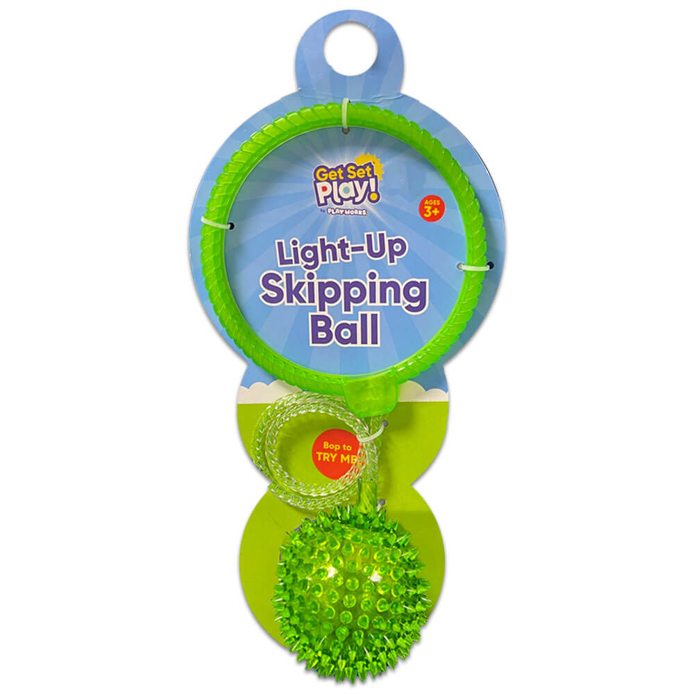 Light Up Skip Ball - Playworks - Flashing Ankle Ski Ball Toy For Kids - Outdoor Toys