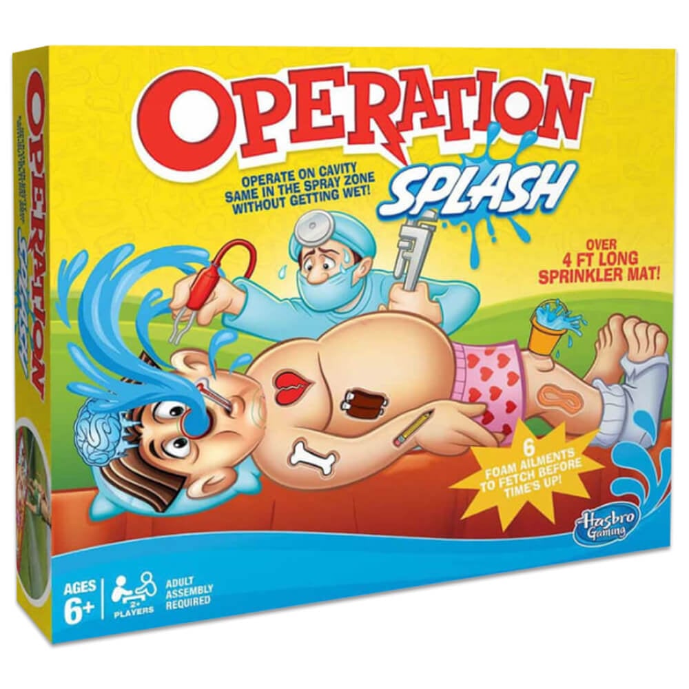 Operation Splash Game -9 Piece Set - Hasbro - Family Fun - Outdoor Games - 2+ Players - For Kids & Adults - Water Toys