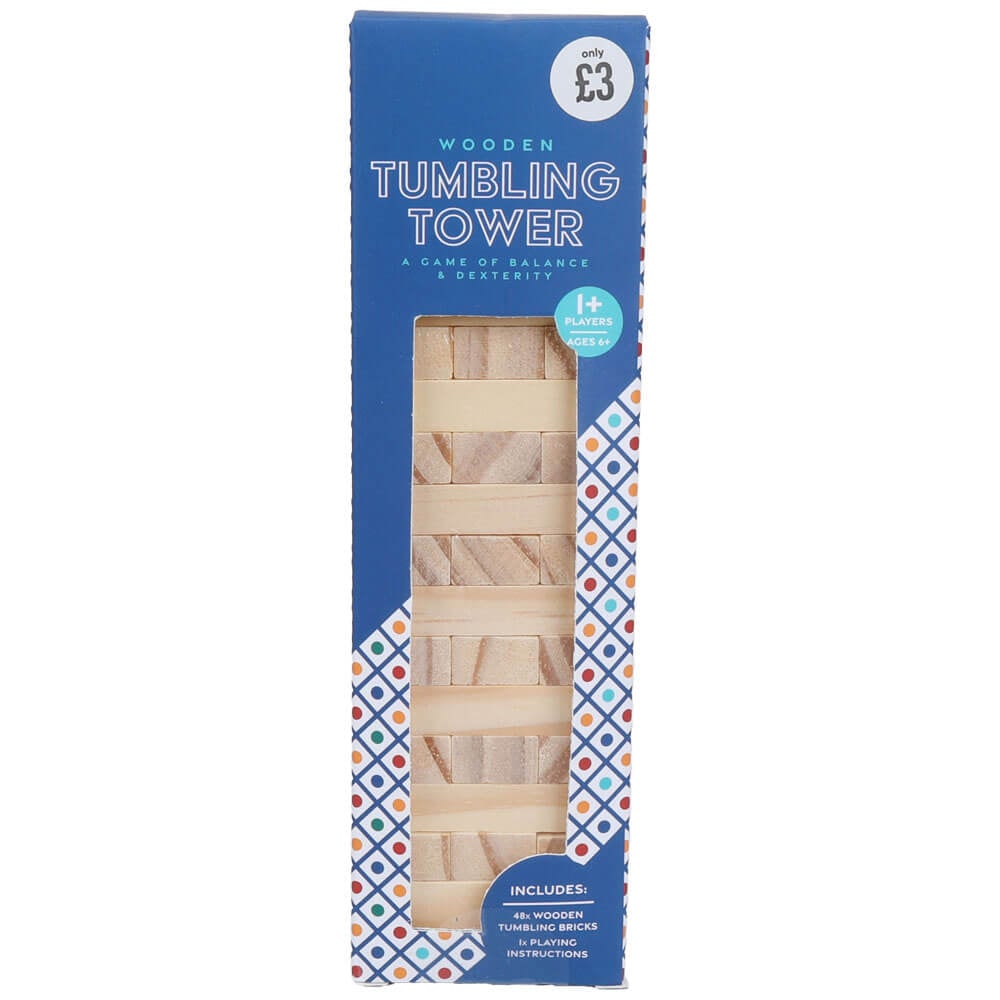 Mini Wooden Tumbling Tower - 48 Pieces - Tradtional Wooden Games - For Kids & Adults - Age 6+ - Activity Toys