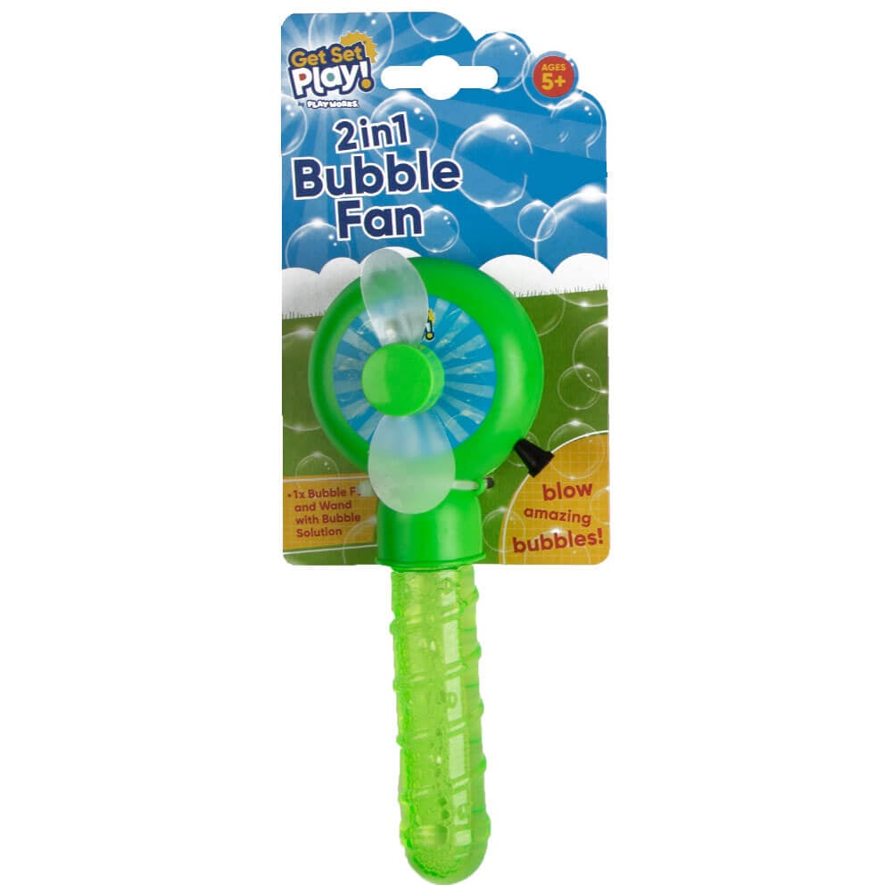 2-in-1 Bubble Fan - Playworks - 100s of Bubbles, Bubble Toys -Outdoor Toys