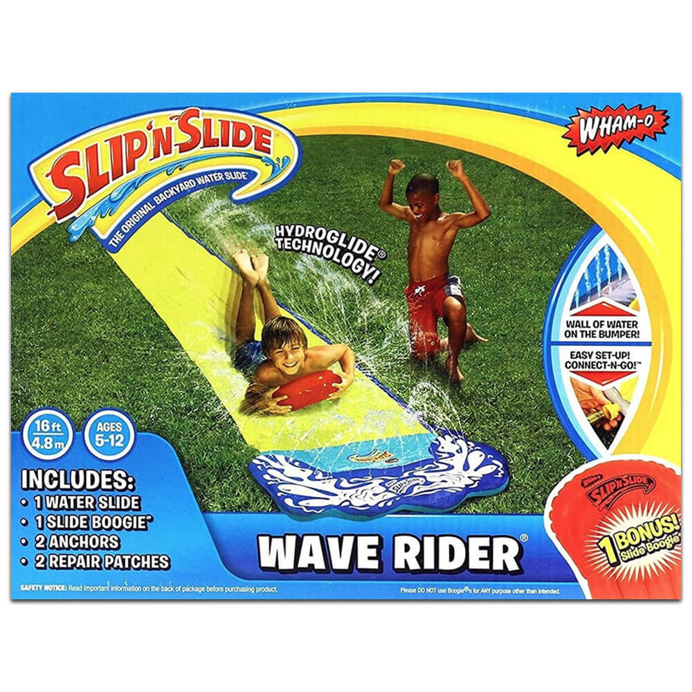 Wham-O Slip N Slide Wave Rider - 6 Piece Set - 16ft - Garden Water Slide - Inflatable Slide - Outdoor Games - For Kids - Water Toys