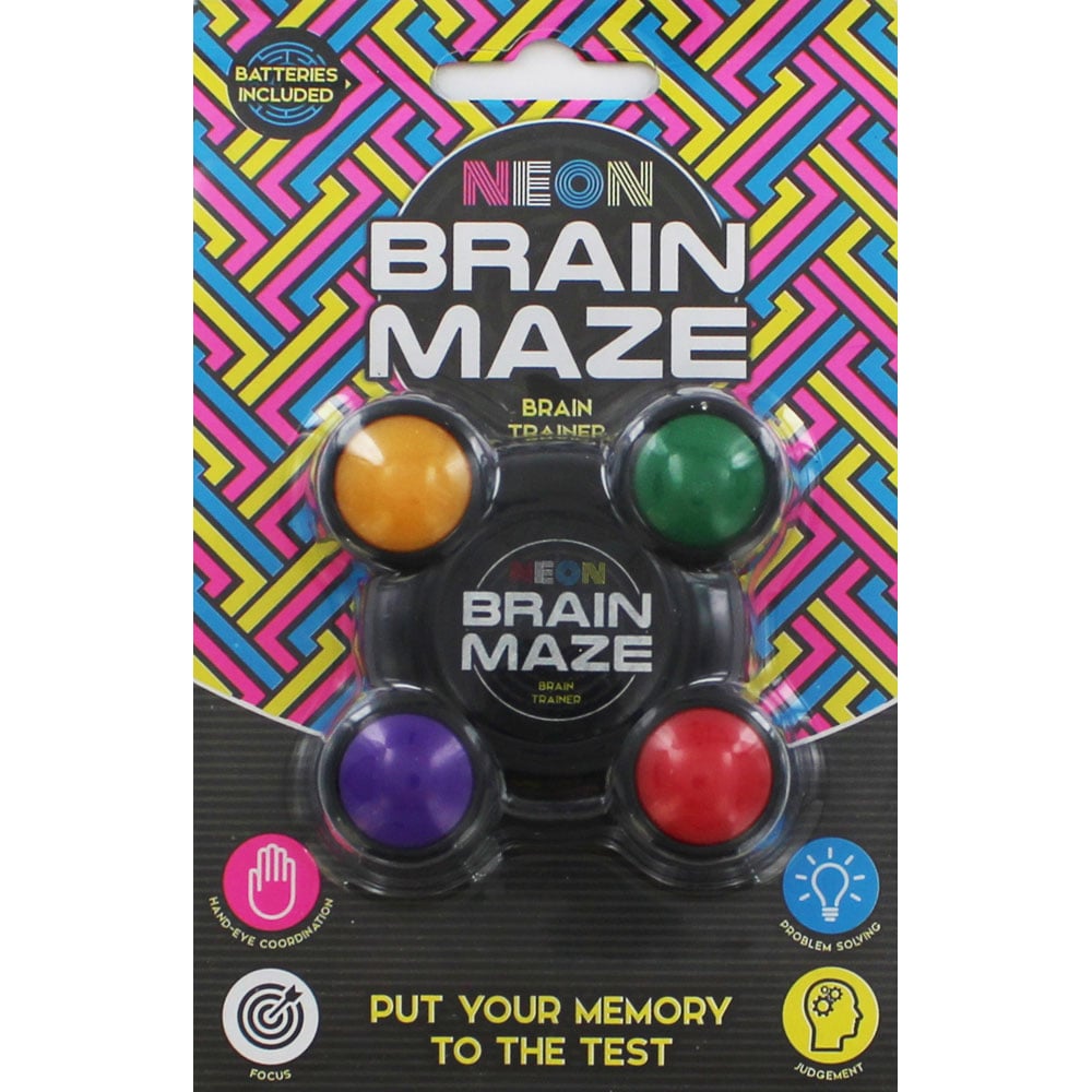 Neon Brain Memory Maze - Brain Trainer - Memory Pocket Game - Handheld Game - For Kids - Activity Toys