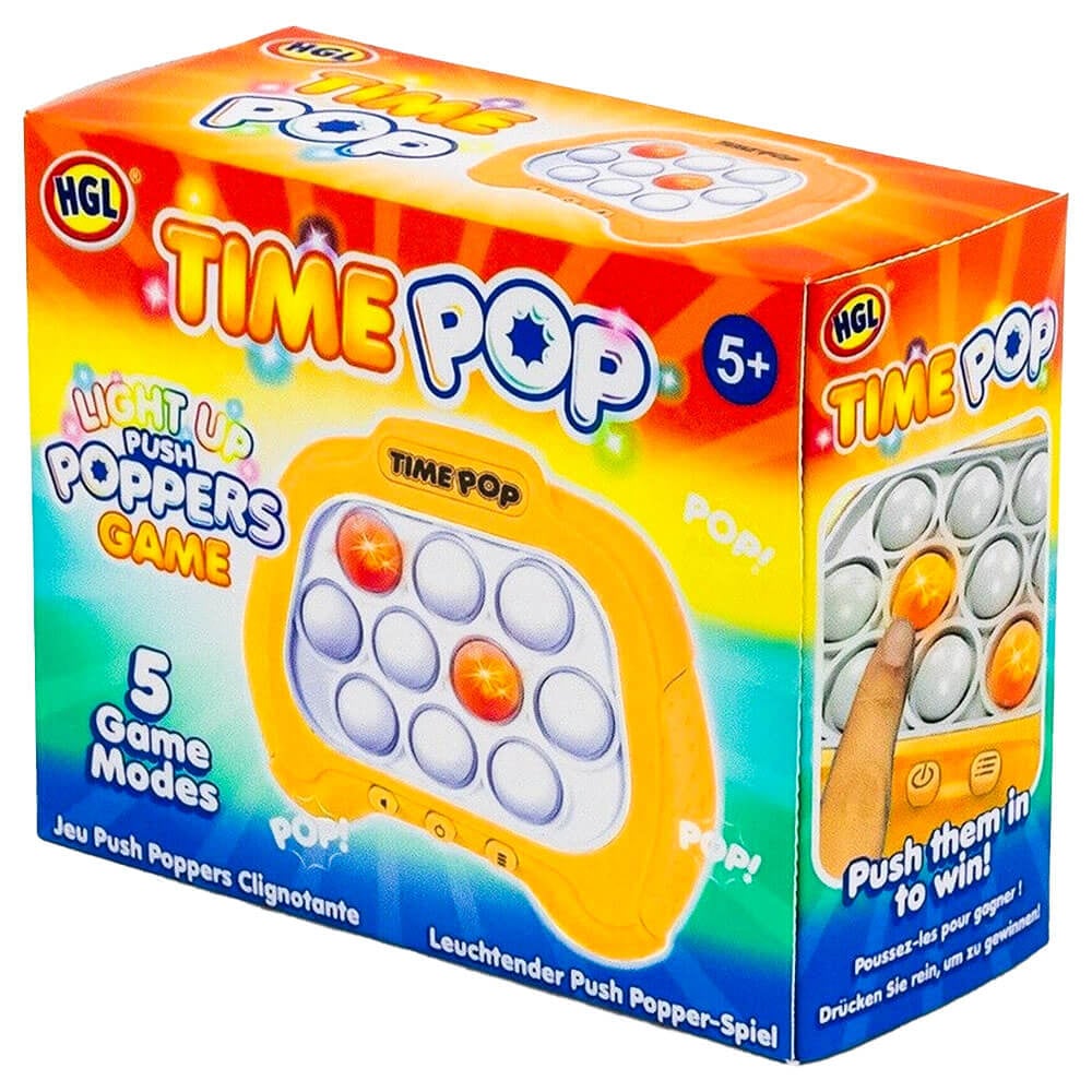 Time Pop Light Up Push Popper Game: Orange