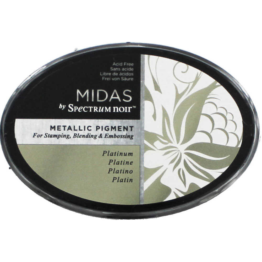 Midas By Spectrum Noir Metallic Pigment Inkpad - Platinum