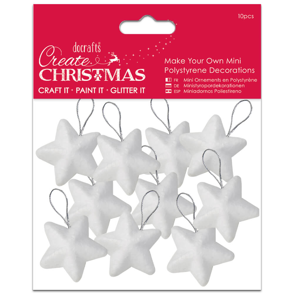 Make Your Own Mini Polystyrene Star Decorations