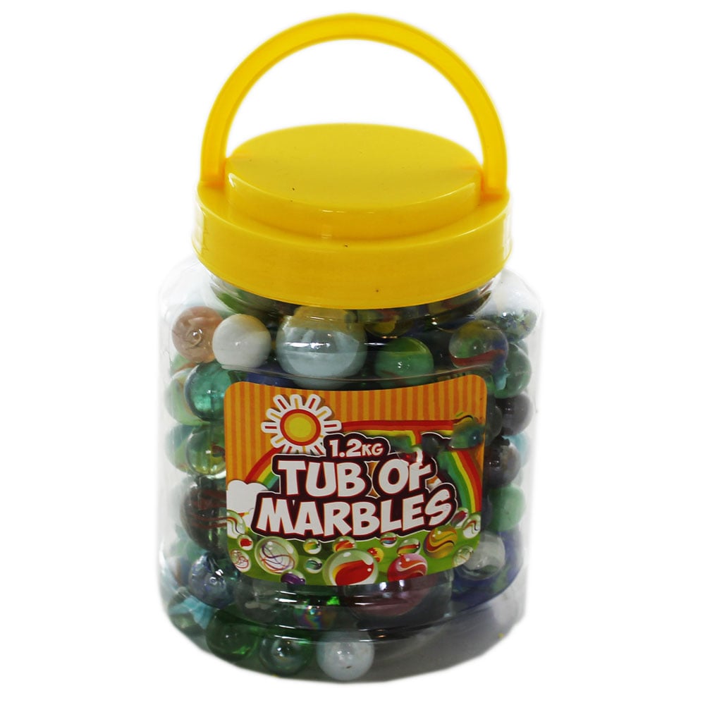 Tub of Marbles - 1.2kg - Traditional Marble Glass Marbles - For Kids - Age 3+ - Activity Toys