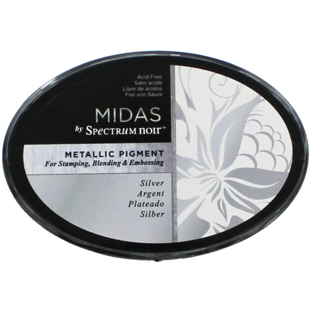 Midas By Spectrum Noir Metallic Pigment Inkpad - Silver