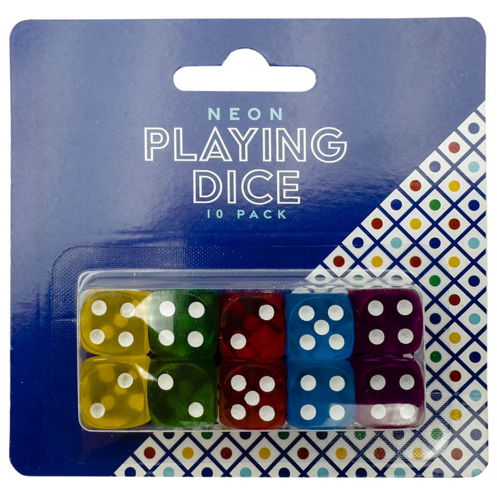 Neon Playing Dice: Pack of 10