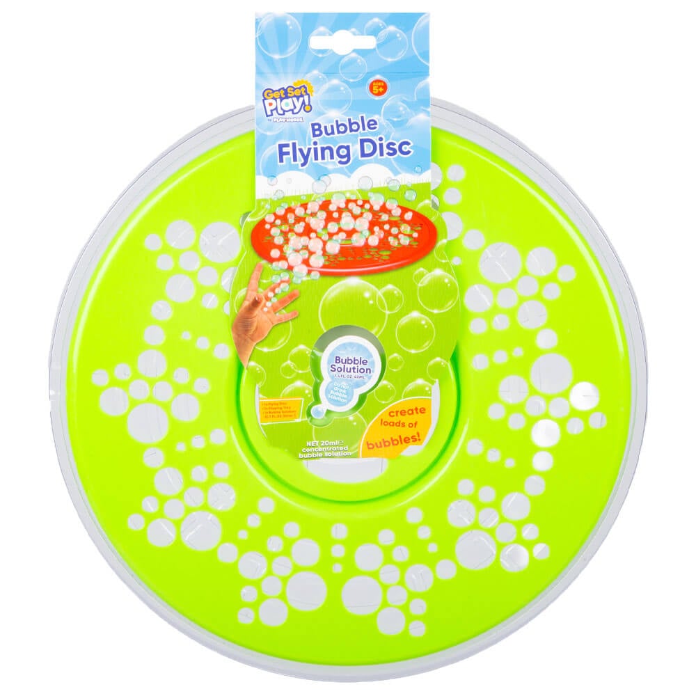 Bubble Flying Disc - 3 Piece Set - Playworks - 100s Of Bubbles - Flying Disk - For Kids & Adults - Bubble Toys