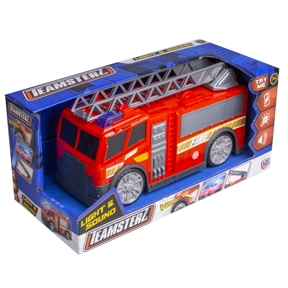 Teamsterz Lights and Sound Fire Engine - Medium - Teamsterz - Fire Truck Toy - For Kids - Activity Toy