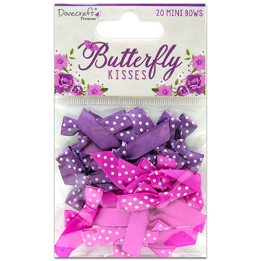 Dovecraft Premium Butterfly Kisses Mini Bows - Pack Of 20