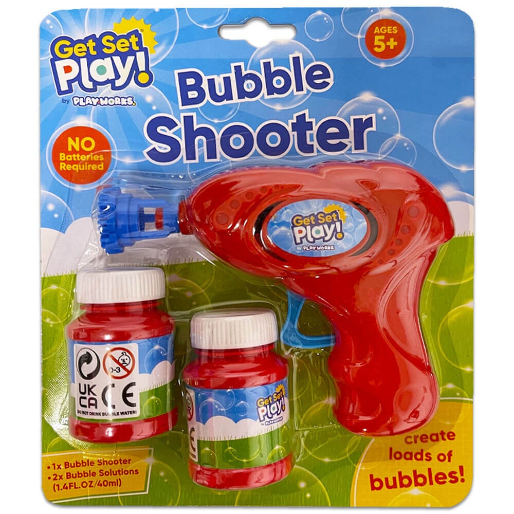 Bubble Gun With Solution - PlayWorks - Bubble Blaster - 100s Of Bubbles - Outdoor & Indoor Fun - For Kids - Bubble Toys